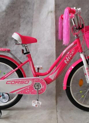 Детский велосипед 20 дюймов Corso Nice стальной, ручной тормоз...