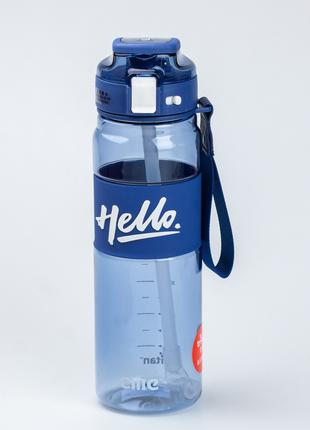 Бутылка для воды спортивная 860 мл тритан с ремешком и ручкой ...