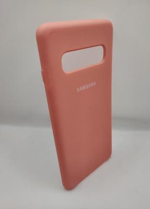 Чохол Samsung S10 Silicon case рожевий