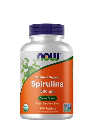 Спирулина Now Spirulina 500mg 200tabl