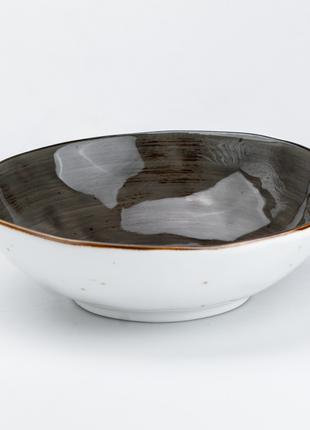Тарелка глубокая круглая 500 мл керамическая миска для салата ...