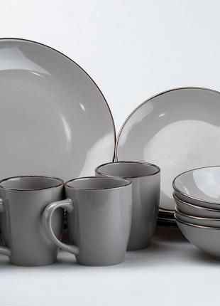 Набор столовой посуды 4 предмета чашка / миска для супа / сала...