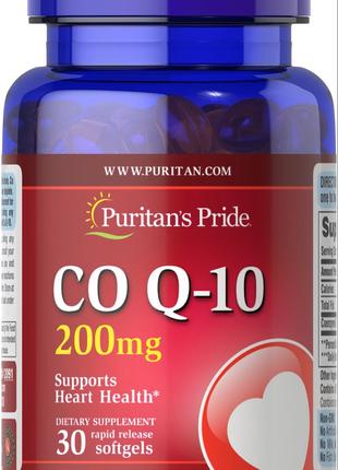 Коэнзим Puritan's Pride Co Q-10 200 mg (Q-SORB) 30 Softgels