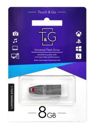 Флеш память T&G; USB 2.0 8GB Chrome 115 Steel