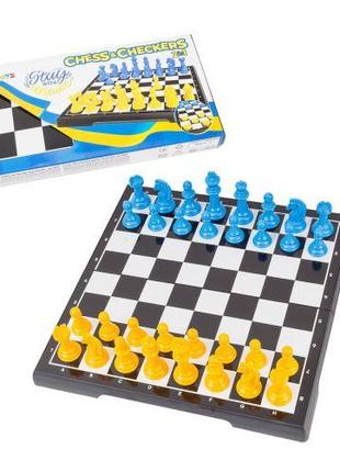 Шашки и шахмати 2 в 1 "Патриот" желто-голубые