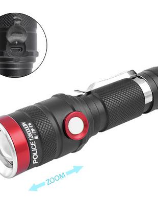 Фонарь Police 736/739-T6, 1x18650, zoom, ЗУ microUSB, Box