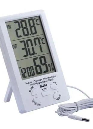 Термометр комнатный с гигрометром VST TA298 (с выносным датчик...