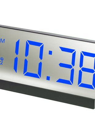 Часы настольные сетевые VST-897-5 USB с синим циферблатом