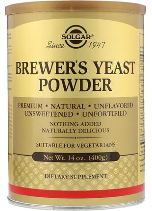 Пивні Дріжджі в Порошку, Solgar, Brewer's Yeast Powder, 400 г