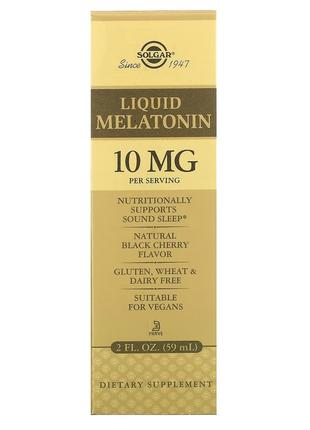 Мелатонін рідкий, 10 мг, смак черешні, Liquid Melatonin, Solga...