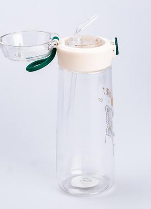Пляшка для води Bear Fashion Plastic Cup 600 мл зелена