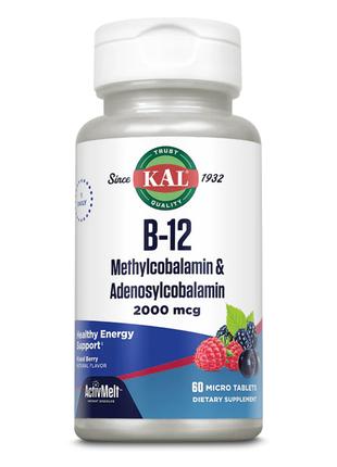 B-12 Methylcobalamin and Adenosylcobalamin 2000mcg - 60 tabs
