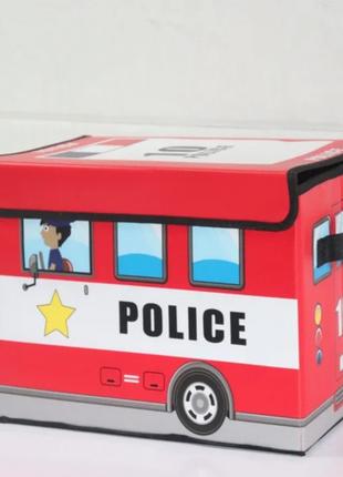 Ящик Пуф короб складной ящик для игрушек Save Box Police Красный