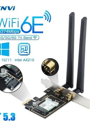 Трехдиапазонный беспроводной Wi-Fi-адаптер FENVI PCIE 5374 Мби...