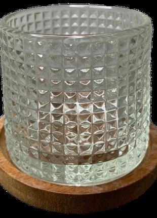 Склянка 200 мл «П'яний келих» з бамбуковою підставкою обертається