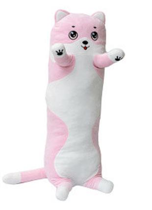 Мягкая игрушка подушка "Кот-Батон" Розовый длина 85 см VlasoToy