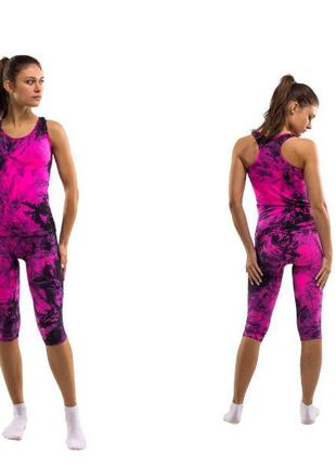 Комплект для фитнеса майка+леггинсы женский Spaio Fitness розо...