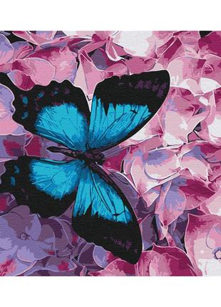 Картина по номерам 40х50 см. Бабочка на цветах. Brushme 1627