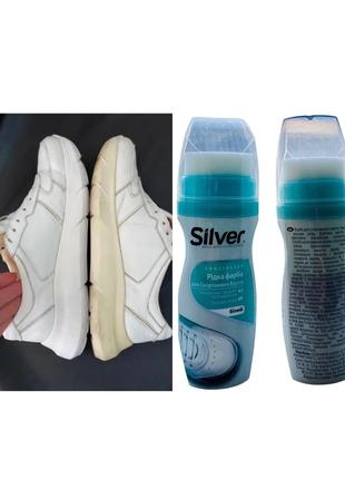 Белая жидкая крем-краска для обуви Silver 75 мл (Турция)