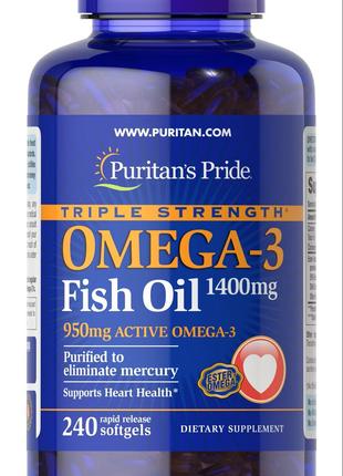 Omega-3 Fish Oil Triple Strength 1400 mg 240 Softgels