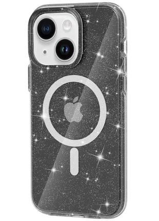 Чехол TPU Galaxy Sparkle (MagFit) для Apple iPhone 15 (6.1")