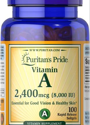 Vitamin A 8,000 IU (2,400 mcg) 100 Softgels