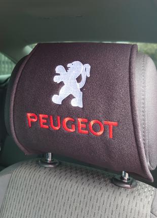 Чехол на подголовник с логотипом Peugeot 2шт