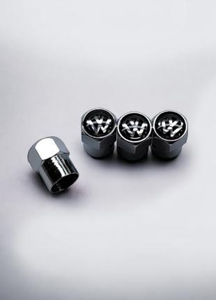 Колпачки на ниппель хромированые с логотипом Volkswagen