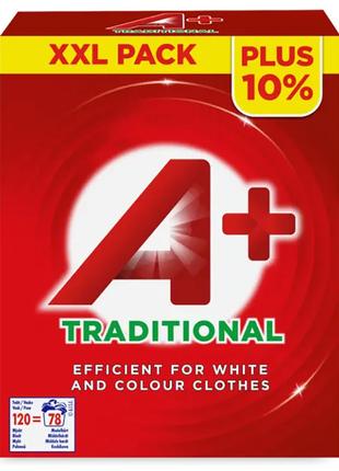 Порошок для прання білих та кольорових речей A+ Traditional 84...