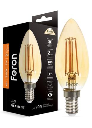 Світлодіодна лампа Feron Filament LB-58 4Вт E14 2200K