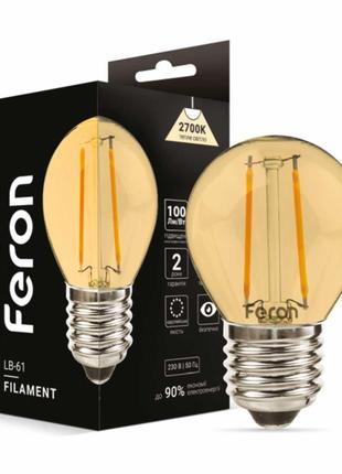 Світлодіодна лампа Feron Filament LB-61 2Вт E27 2700K
