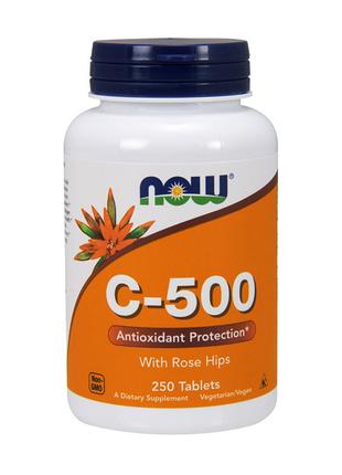 Витамин С NOW C-500 with Rose Hips 250 tabs