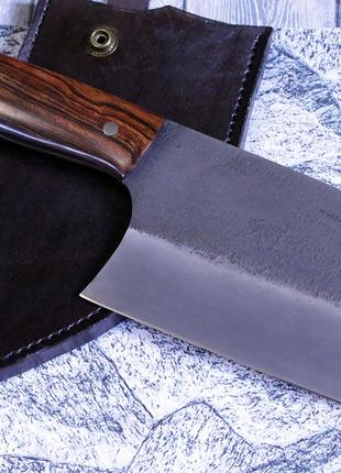 Кухонный сербcкий нож ручной работы с рукоятью из айронвуд и ч...