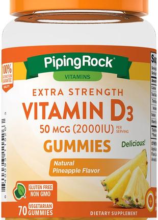 Вітамін D3 Piping Rock Vitamin D3 2000 IU 70 Vegetarian Gummie...