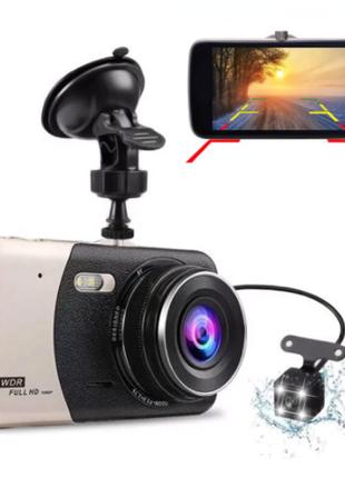 Автомобильный видеорегистратор SUN X600, 4", металл, 2 камеры,...