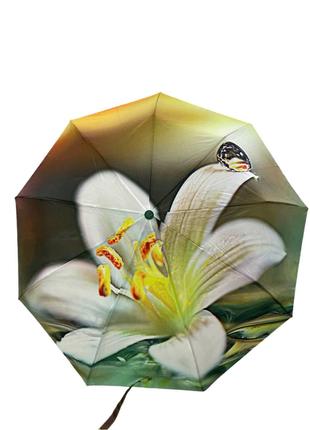 Зонт женский полуавтоматический Frei Regen с цветочным принтом