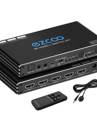 EZCOO 8K HDMI Switch 4 в 1 Переключатель HDMI 8K 4x1 4K 120Hz ...