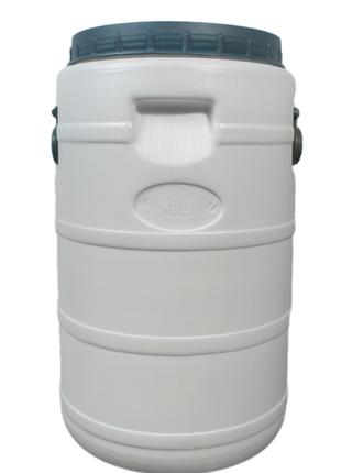 Белая бочка 40л широкая горловина для воды,молока и засолки