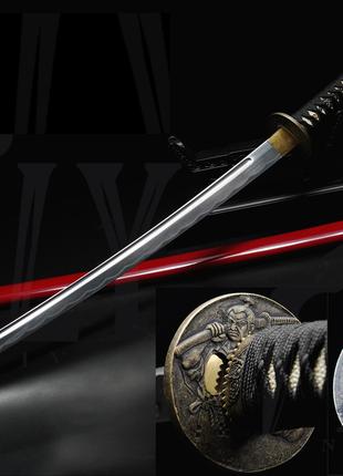 Самурайський меч Катана Йоші 3 з яскравою оправою та підставко...