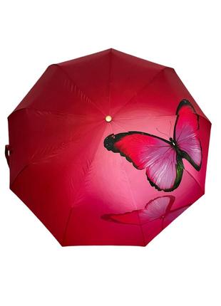 Парасолька жіноча автоматична Rain Flowers з принтом метелик 9...