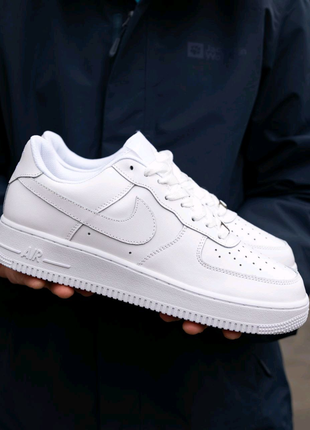 Nike Air Force 1 07 Leather White, кросівки Найк, кросовки