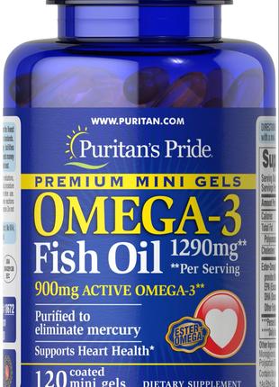 Omega-3 Fish Oil 645 mg Mini Gels (450 mg Active Omega-3) 120c...