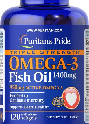 Omega-3 Fish Oil Triple Strength 1400 mg 120 Softgels