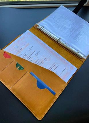 Кожаная папка - затруднение для бумаг формата А4 (Ручная работ...