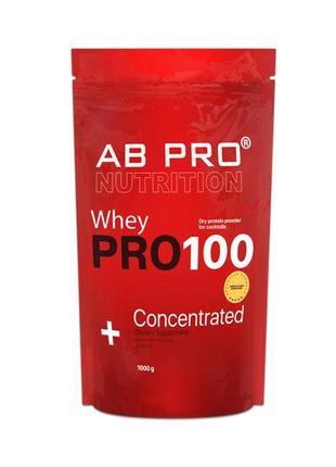 Протеин AB Pro Pro 100 Whey Concentrated, 1 кг Банан