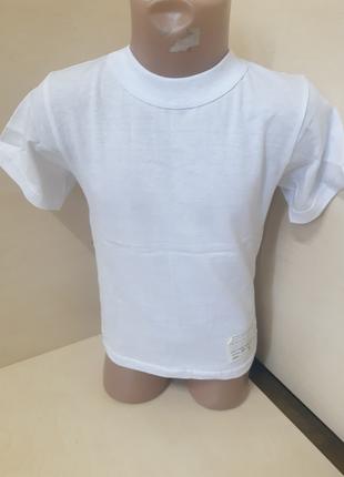 Спортивная однотонная белая футболка для мальчика девочки 92 9...
