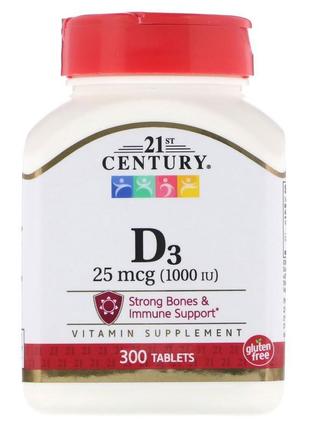 Витамин D3 21st Century Vitamin D3 25mcg (1000 IU) 300 Tablets