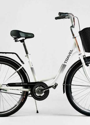 Велосипед городской Corso «TRAVEL» 26” TR-7302 (1) цвет белый,...
