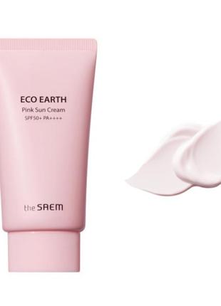 Солнцезащитный крем The Saem Sun Eco Earth Pink Sun Cream SPF5...