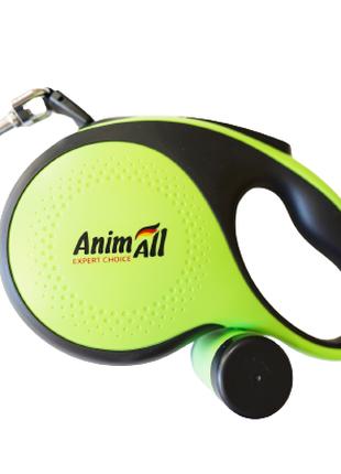 AnimAll рулетка-поводок с диспенсером для собак М до 30 кг/5 м...